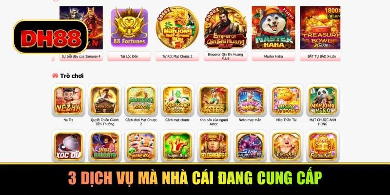 3 dịch vụ mà nhà cái đang cung cấp