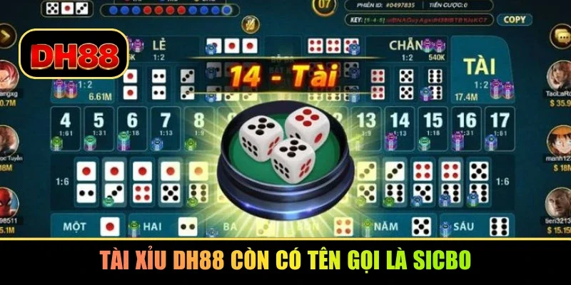 Tài xỉu DH88 còn có tên gọi là sicbo