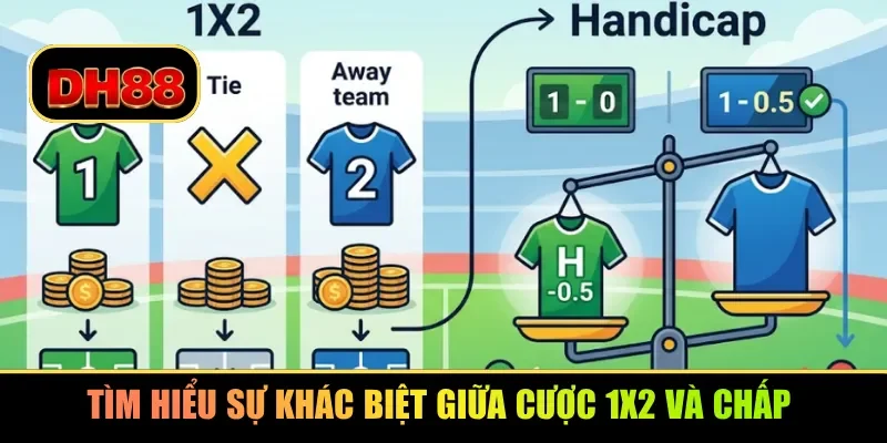 Tìm hiểu sự khác biệt giữa cược 1x2 và chấp